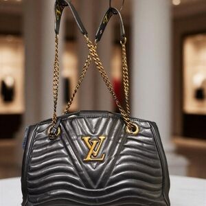 Louis Vuitton Black Quilted Leather Shoulder Bag with Gold Hardware